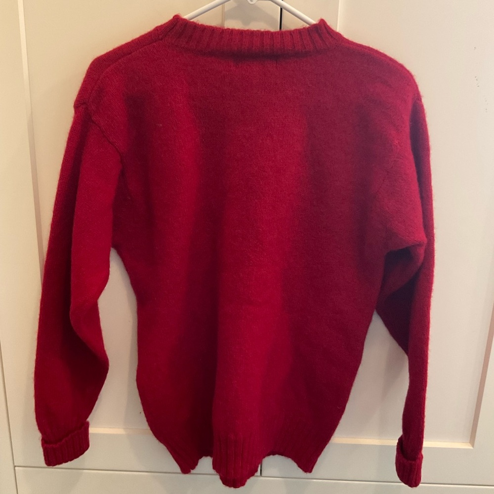 Rare Vintage 90’s Ralph Lauren Country Red Bear Wool Ski Sweater - Picture 3 of 4